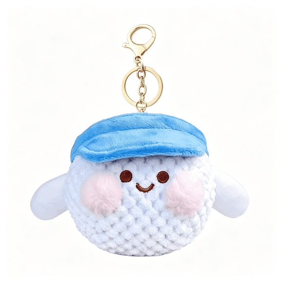 DESIGNICE Cute Soft Golf Ball Stuffed Plush Keychain Cute Soft Golf Ball Stuffed Plush Plush Keychain