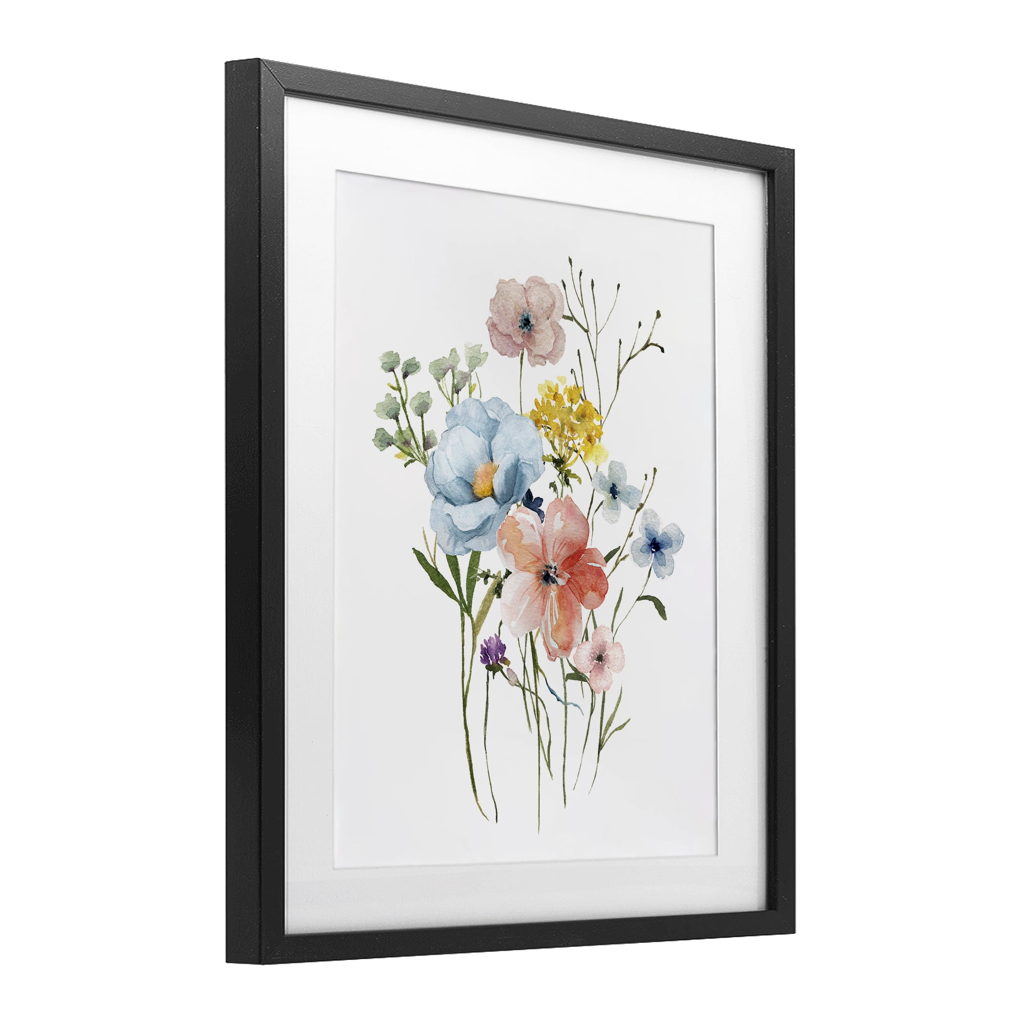 Stupell Industries Spring Meadow Wild Flowers Black Framed Print Under Glass, design by Livi Finn