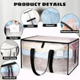 thumbnail image 2 of 6 Pack Clear Heavy Duty Extra Large Moving Bags, Moving Supplies, Moving Boxes, College Packing Storage Boxes (with Lid Replacement) Sturdy Handle Zipper (Clear, 6 Pack), 2 of 7