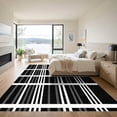 thumbnail image 3 of ODIKA 5'x7' Machine Washable Non-Slip Area Rug, Sophisticated Stripe with Contemporary Flair High Traffic Rug with Pad, Black, 894708, 3 of 8