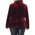 thumbnail image 3 of Agnes Orinda Women's Plus Size Velvet Blazer Vintage Evening Sparkle Button Contrast Notched Lapel Blazers, 3 of 5