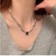 thumbnail image 2 of Collar de circón negro Zefei Wu perla mujer hip-hop acero titanio 9024735085881, 2 of 2