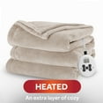 thumbnail image 3 of Sunbeam Stone Buff Nordic Premium Electric Heated Full Size Blanket, 72" x 84", 12 Heat Settings, 12-Hour Selectable Auto-Off, Machine Washable, 3 of 11