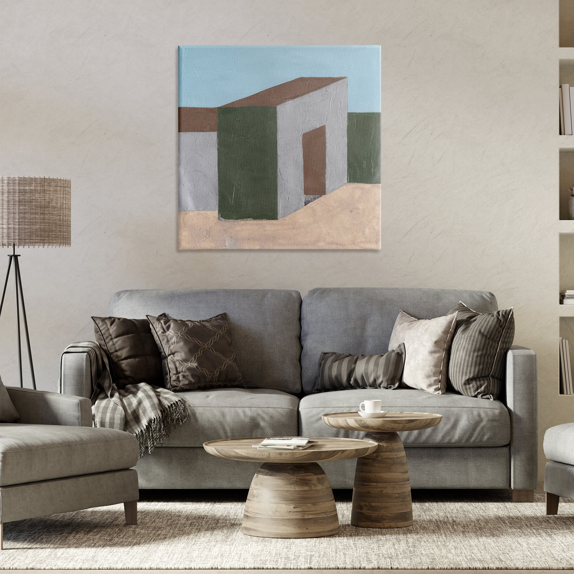 Stupell Industries Rustic Desert Building Buildings & Architecture Painting Wrapped Canvas Art Print Wall Art, 30 x 30