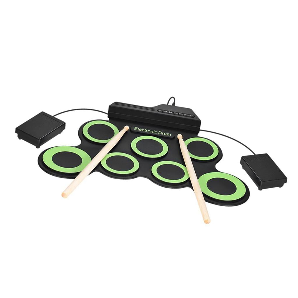 Electronic Drum Set, Roll Up Electric Drum Set with Headphone , Built in Speaker, , Foot Pedals