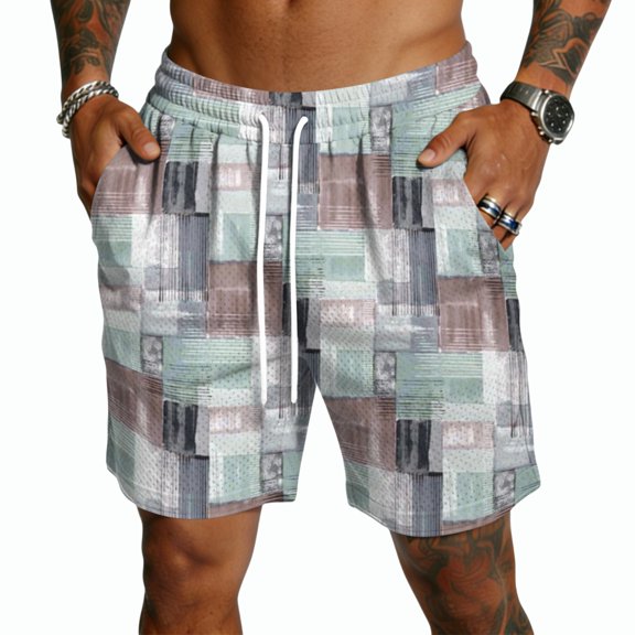 Men's Shorts Casual Summer Loose Fit Bermuda Shorts Elastic Waist Drawstring Pants with Pockets