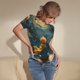 thumbnail image 3 of Balery Whimsical Starry Night Scene Body de cuello redondo de manga corta para mujer Tops de manga corta Tops básicos-XX-Large, 3 of 7