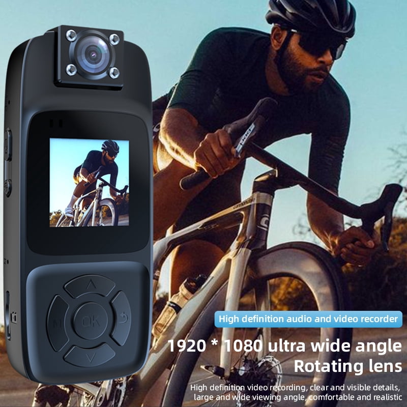 4K Body Camera Video Recorder, Wearable Body Camera with Audio and Video Recording, 180° Rotating Lens,IR Cut Auto Night Vision Hands-Free POV Recording for Law Enforcement, Travel, Biking, Walking