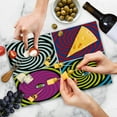 thumbnail image 4 of Psychedelic Cutting Board, Pop Art Style Hypnotic Design Swirling Patterns with Eye in Centre Dizzy Focus, Decorative Tempered Glass Cutting and Serving Board, Large Size, Multicolor, by Ambesonne, 4 of 5