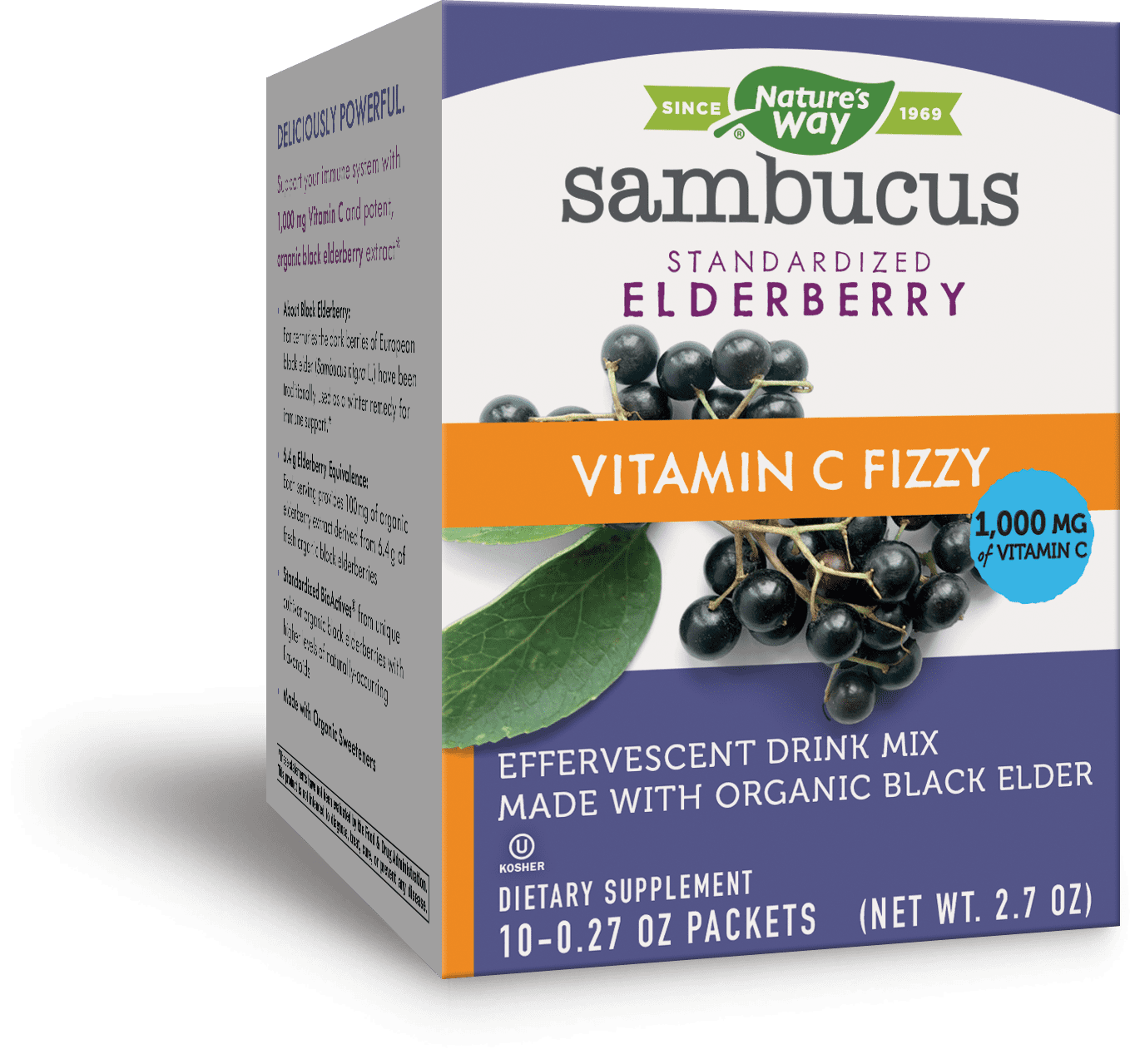 Sambucus Fizzy with Organic Black Elderberry Extract & Vitamin C 10