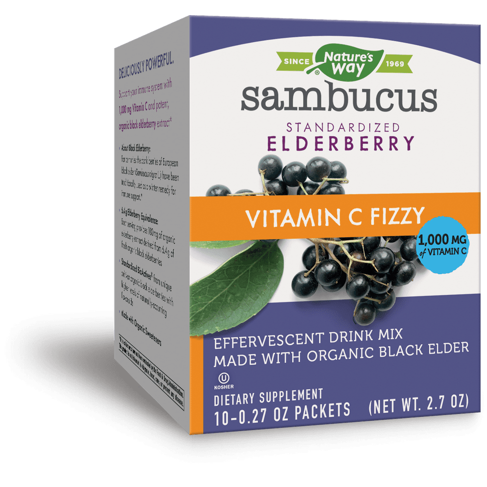 Sambucus Fizzy with Organic Black Elderberry Extract & Vitamin C 10