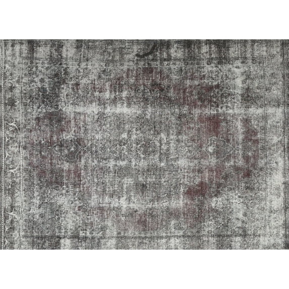 Ahgly Company Indoor Rectangle Contemporary Dark Gray Abstract Area Rugs, 4' x 6'