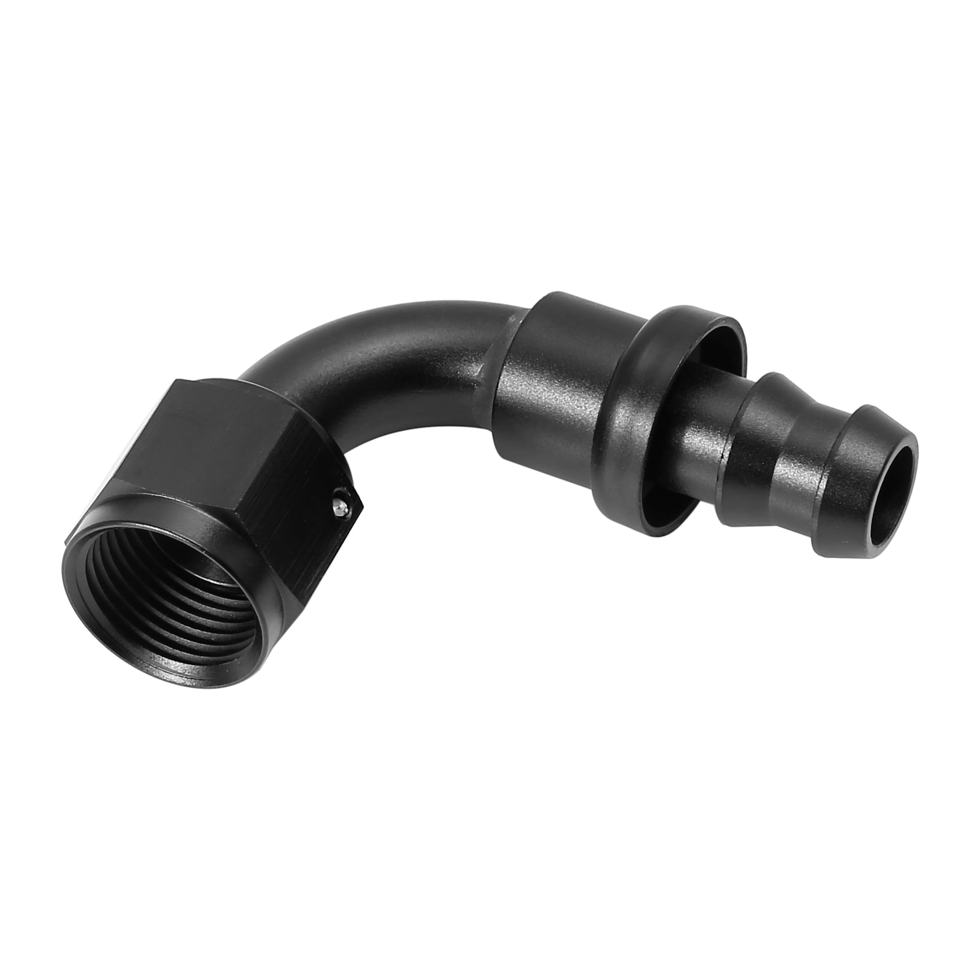 6AN 90 Degree Universal Push on Lock Oil Fuel Hose Fitting End Black