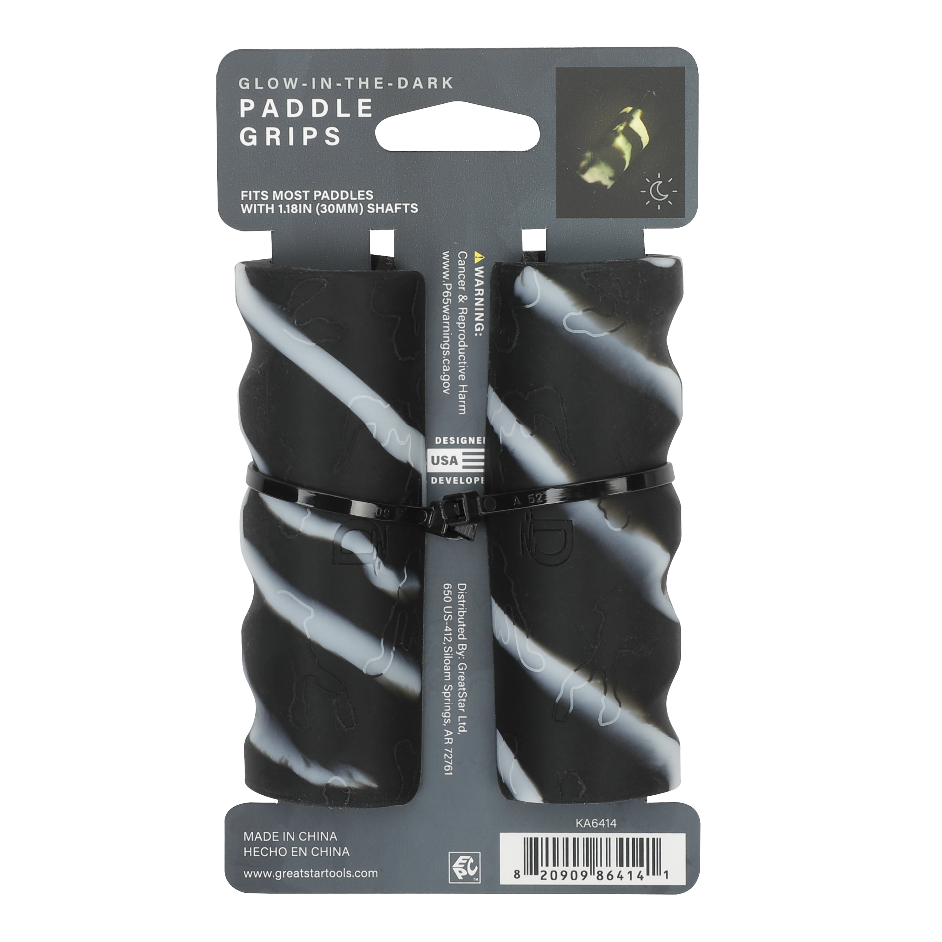 D DRIFT ALL THINGS WATER Kayak Silicone Paddle Grips, 2-Pack, Glow-in-the-Dark