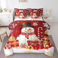 thumbnail image 1 of 7 Piece Bed in a Bag Queen Size Comforter Set for Kids Christmas Bedding Set,Merry Christmas Reversible Bed Set,Snowman Comforter with Sheet Set,All Season, 1 of 5