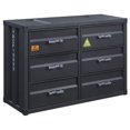 thumbnail image 1 of ACME Cargo Container Style Rectangular 6-Drawer Dresser in Gunmetal Metal, 1 of 8