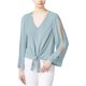 thumbnail image 1 of Rachel Roy Blusa de punto con lazo en la parte delantera para mujer, azul, grande Rachel Roy Tejer, 1 of 1