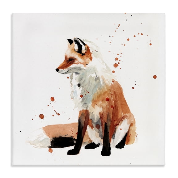 Stupell Industries Farmhouse Sitting Fox Canvas Art, 17 x 17, by Victoria Borges