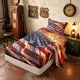 thumbnail image 2 of Manfei Realistic American Flag Twin Sheets, Fireworks Bedding, Red White Blue, Black Reversible 3pcs (1 Flat Sheet, 1 Fitted Sheet and 1 Pillowcase), 2 of 6