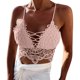 thumbnail image 1 of Top corto tipo bralette de encaje para mujer - Ribete festoneado, tirantes ajustables, poliéster, informal/fiesta - Talla única, 1 of 6