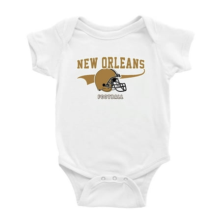 

Cute New Orleans One-piece Outfits Football Jersey Baby Clothes (White 6-12 Monthes)