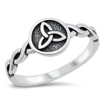 Triquetra Norse Symbol Eternal Life Ring .925 Sterling Silver Band Jewelry Female Male Unisex Size 9