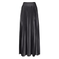 thumbnail image 4 of Cxenplz Women's Flowy Maxi Skirt Summer Satin Pleated High Waisted Casual Swing Long Skirts, 4 of 7