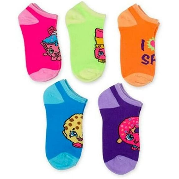 SOCKS GIRLS X5 - SHOPKINS SZ SHOE 4 -7.5 - NO SHOW ANKLE SOCKS CARTOONS