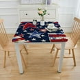 thumbnail image 3 of BANET American Flag Square Tablecloth, American Fitted Table Cover, Fits to Table, Wipeable Table Covers for Dining Kitchen Party Patio Decor, Blue White, 3 of 7