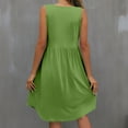 thumbnail image 4 of Summer Fashion Dresses for Womens 2024 Plus Size Round Neck Loose Oversized Dress Solid Color Casual Sleeveless Midi Dress Gift for Women Womens Plus $15 & Under, 4 of 4