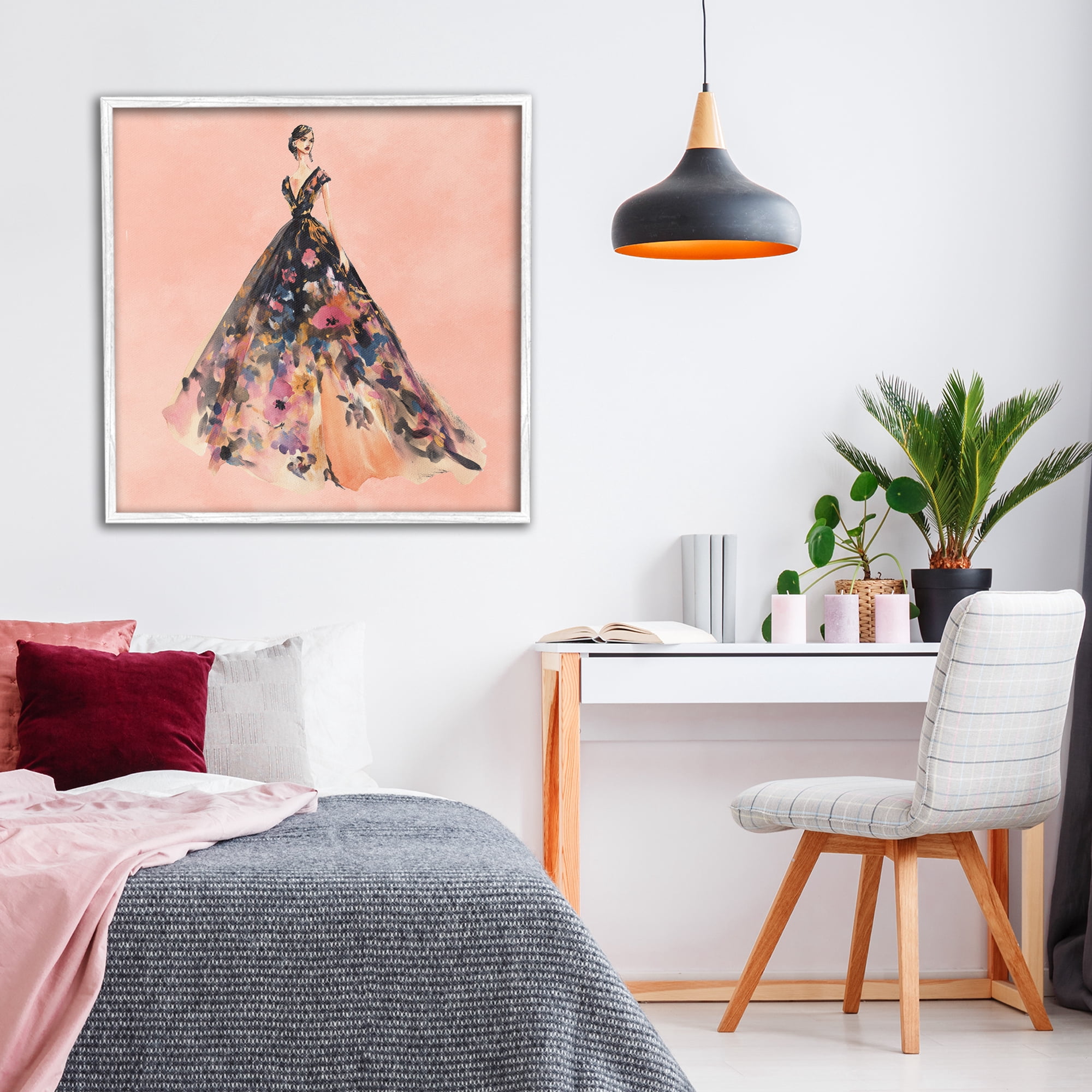 Stupell Industries Rose Gold Night White Framed Giclee Art, design by Svetlana Aleynikova