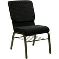 thumbnail image 2 of BizChair 18.5''W Church Chair in Black Dot Patterned Fabric with Book Rack - Gold Vein Frame, 2 of 11