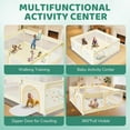 thumbnail image 4 of Large Baby Playpen 64"x64" for Toddlers and Babies, Indoor & Outdoor Safety Play Yard with Soft Breathable Mesh & External Zipper Door, Beige, 4 of 7