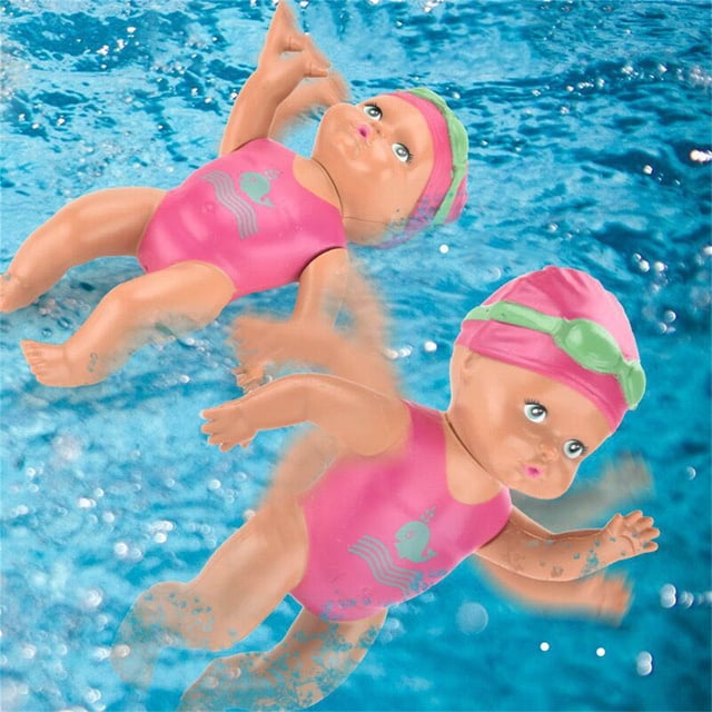 Muñecas nadadoras eléctricas de imitación de espalda, paquete de 2, ideales para que los niños jueguen en la piscina o en el baño. Imitación realista de agua, plegables y portátiles, de