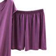thumbnail image 4 of Kaemgyyd Womens Pajama Set Scalloped Hem Outfits Cap Sleeve Top with Elastic Waisted Shorts Pj Sleepwear Lounge Sets（Purple,XX-Large）, 4 of 5