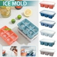 thumbnail image 3 of fuyuli Silicone Ice Cube Moulds,6 Hole Square Ice Cube Moulds,1PC Ice Lattice Ice Box,Household Small Ice Box With Cover Suitable for Frozen Drinks,Freezers,Whiskey,Cocktails,And Ice Cream(White), 3 of 5