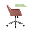 Geniqua MidBack Pink Velvet Office Chair with Swivel, Gas Lift