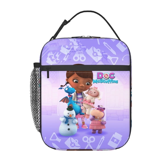 Multi-Functional Reusable Lunch Bags Insulated Lunch Box Durable Doc Cartoon Mcstuffins For Office Work Picnic Travel Zipper Lunch Tote Bag