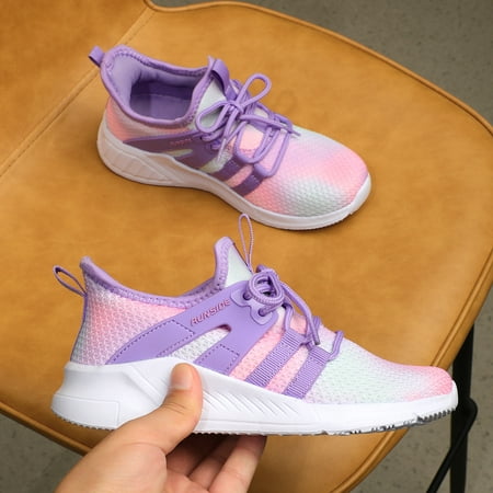 Kushyshoo Kids Sneakers Gradient Purple Running Tennis Athletic Shoes for Girls Size 13 (Little Kid)
