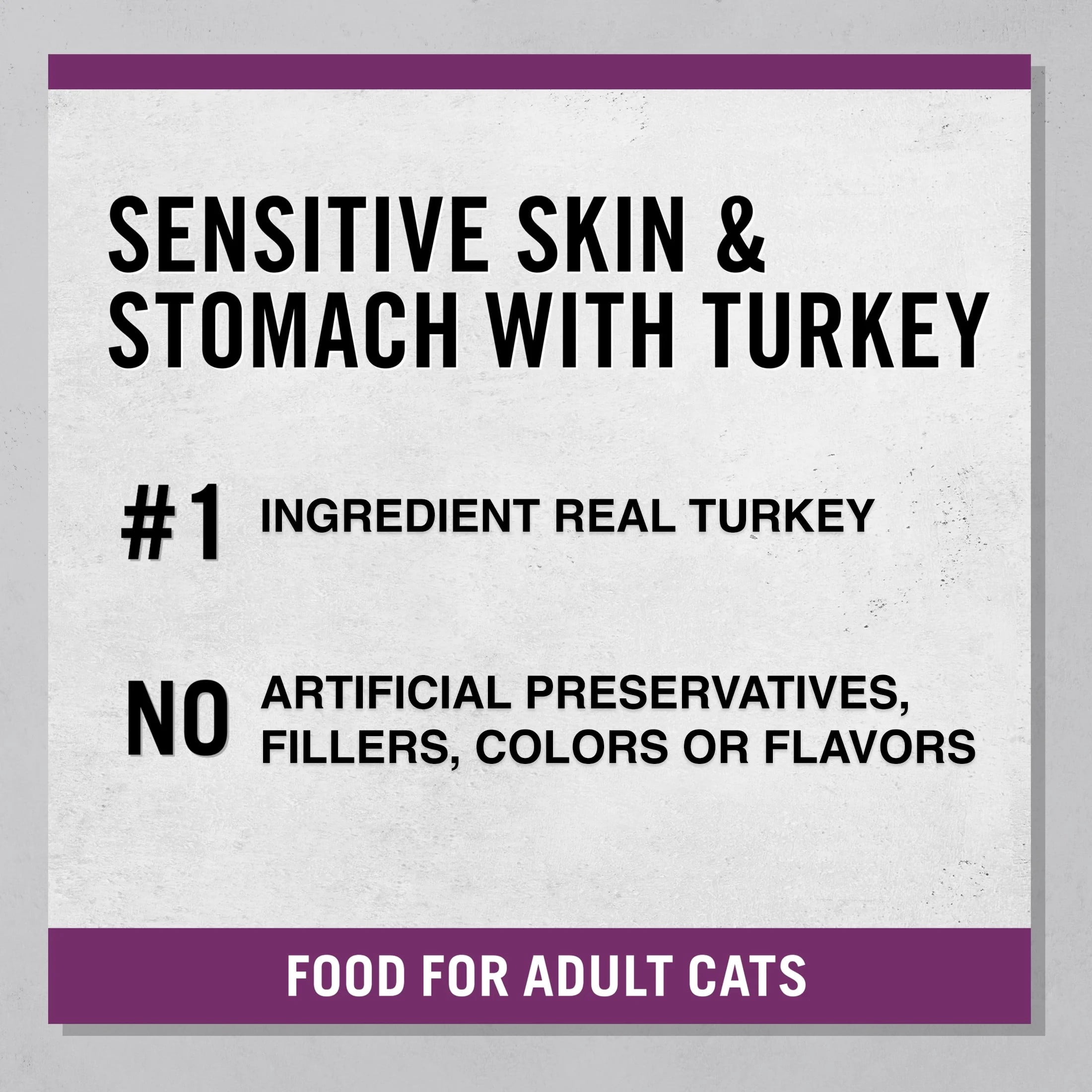 (3 pack) Pure Balance PRO+ Sensitive Skin & Stomach with Turkey Dry Cat Food, 7 lbs