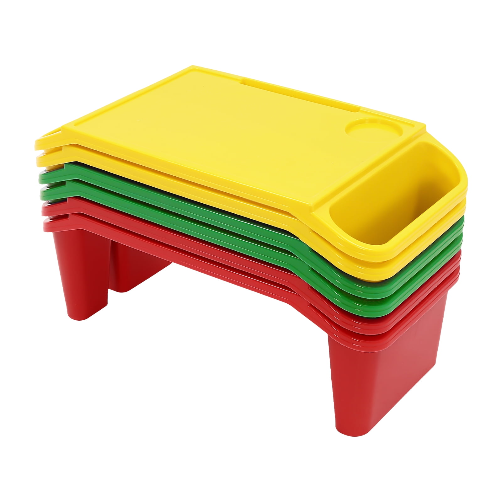 6 Pcs Kids Lap Desk Tray, PP Portable Lap Desks, Lap Desk Tray for Home School Kindergarten Eating Reading Drawing