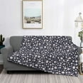 thumbnail image 2 of Honeii Daisies Flowers print throw blanket, crafted from cozy cotton flannel, offers versatile home decor as a bedding suitable for all seasons.-50"x40", 2 of 6