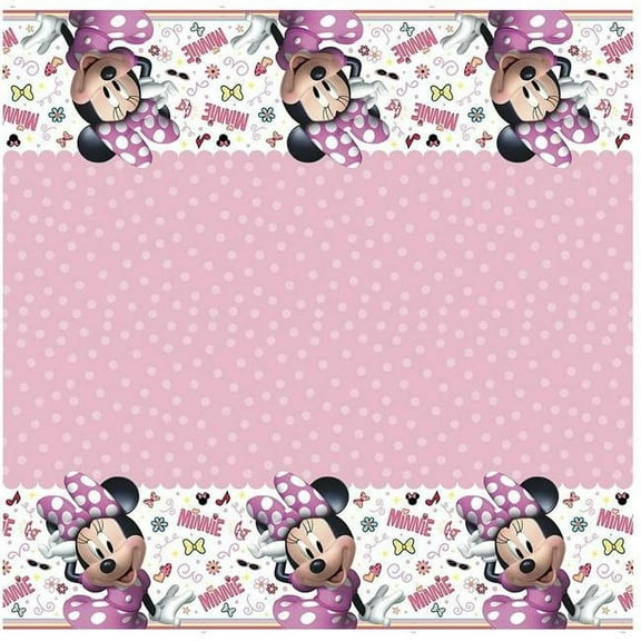 Disney Iconic Minnie Mouse Rectangular Plastic Table Cover, 54" x 84"