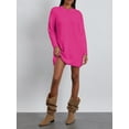 thumbnail image 5 of KelaJuan Women's Autumn Winter Knit Sweater Solid Color Long Sleeve Crewneck Long Knitwear, 5 of 6