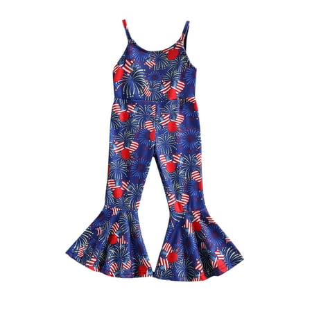 

Hirigin Baby Kid Girls Jumpsuit Sleeveless Balloon Stars Print Flare Pants
