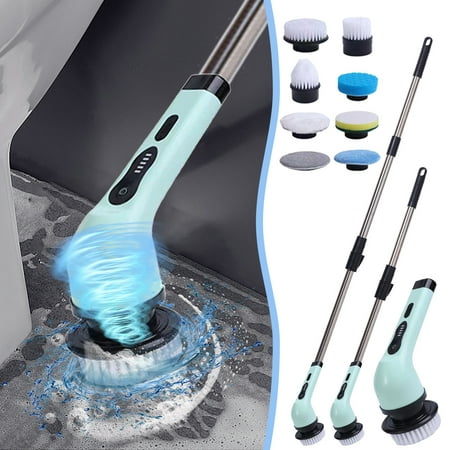 

Naittoop Clearance 2024! Wireless Long Handled Cleaning Brush With 8 Brush Heads-handheld Multifunctional Bathroom Floor For Home Use
