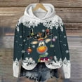 thumbnail image 2 of WILLBEST Sudadera de Mujer con Capucha, Estilo Casual, con Estampado Navideño de Ciervos con Cabeza Grande y Copos de Nieve Cuello Redondo, Manga Larga y Diseño Ligero Chica​​, 2 of 4