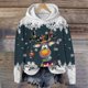 thumbnail image 2 of WILLBEST Sudadera de Mujer con Capucha, Estilo Casual, con Estampado Navideño de Ciervos con Cabeza Grande y Copos de Nieve Cuello Redondo, Manga Larga y Diseño Ligero Mediana, 2 of 4