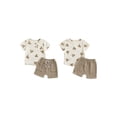 thumbnail image 2 of vera natura Toddler Boy Summer Outfit Bear Print Short Sleeve Pocket Tops with Solid Color Shorts 2 Pcs Clothes, 2 of 9