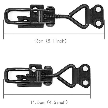 

Gh-4002 Black Adjustable Toggle Clamp Steel Hasp Catch Clip Quick Fixture 396Lbs